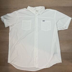 Men's White Columbia Short Sleeve Button Down Shirt - XL